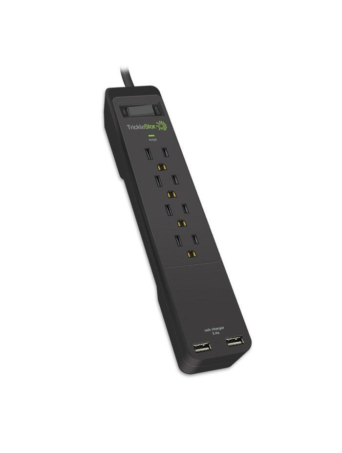 TS1206 4 Outlet Surge Protector + 2 USB Ports TrickleStar