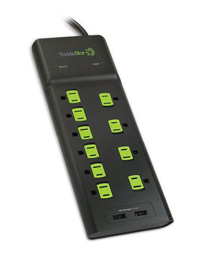 TS1268 10 Outlet Surge Protector with 2 USB Ports TrickleStar